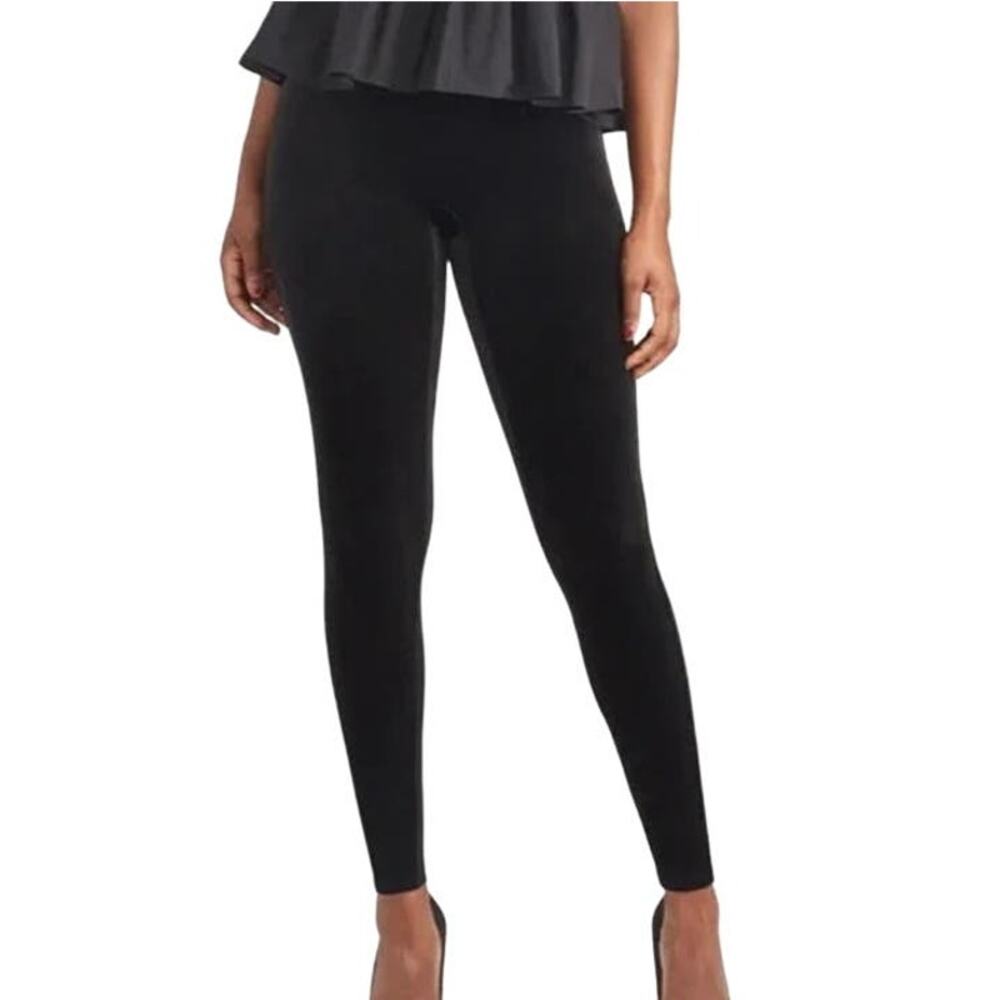 NWT ~ MOSSIMO Ebony Black Velvet Ribbed Skinny Leg Stretchy Pants ~ Women's XL